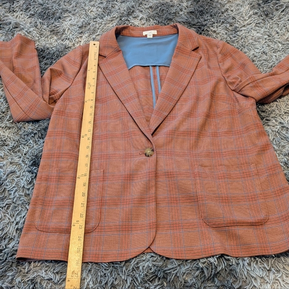 J Jill Autumn Fall Plaid Academia Preppy Lightweight lazer Jacket: Women's Large - Picture 9 of 10